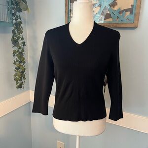 Parisian Jet Black V Neck Sweater